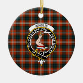 Scottish Clan Ainslie Tartan und Wappen Keramik Ornament (Vorne)