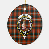 Scottish Clan Ainslie Tartan und Wappen Keramik Ornament (Links)