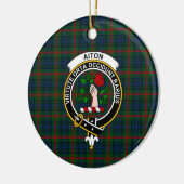 Scottish Clan Aiton Tartan und Wappen Keramik Ornament (Links)