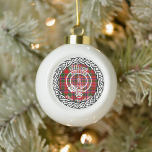 Scottish Clan Allison Tartan und Wappen Keramik Kugel-Ornament