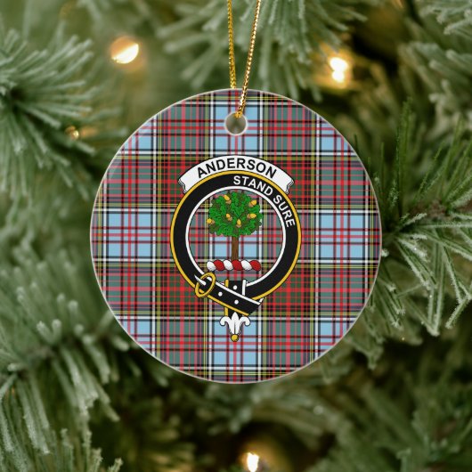 Scottish Clan Anderson Ancient Tartan und Wappen Keramik Ornament (Baum)