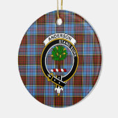 Scottish Clan Anderson Modern Tartan und Wappen Keramik Ornament (Links)