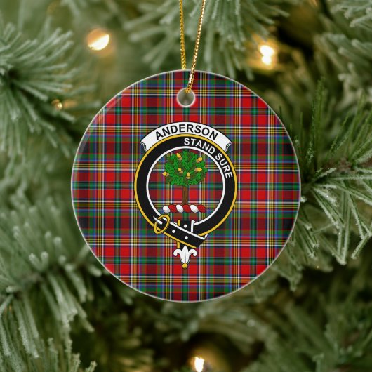 Scottish Clan Anderson of Arbrake Tartan and Wappe Keramik Ornament (Baum)