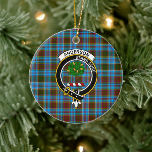 Scottish Clan Anderson Tartan und Wappen Keramik Ornament