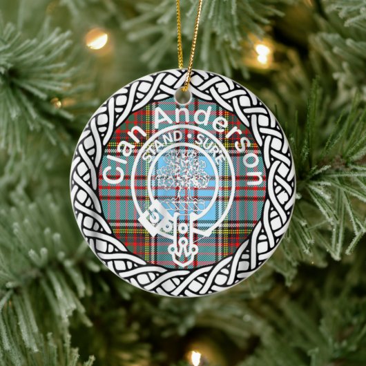 Scottish Clan Anderson Tartan und Wappen Keramik Ornament (Baum)