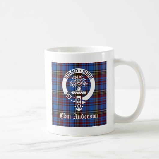 Scottish Clan Anderson Wappen & Tartan Kaffeetasse (Rechts)