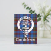 Scottish Clan Anderson Wappen & Tartan Postkarte (Stehend Vorderseite)