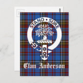 Scottish Clan Anderson Wappen & Tartan Postkarte (Vorne/Hinten)