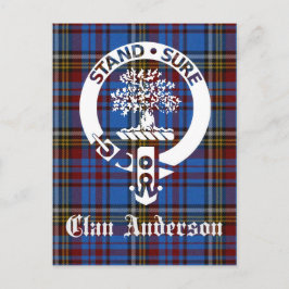 Scottish Clan Anderson Wappen & Tartan Postkarte