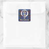 Scottish Clan Anderson Wappen & Tartan Quadratischer Aufkleber (Tasche)