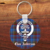 Scottish Clan Anderson Wappen & Tartan Schlüsselanhänger (Vorderseite)