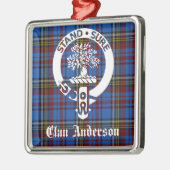 Scottish Clan Anderson Wappen & Tartan Silbernes Ornament (Links)
