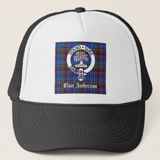 Scottish Clan Anderson Wappen & Tartan Truckerkappe (Vorderseite)