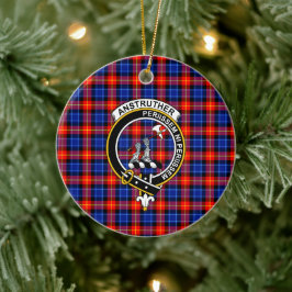 Scottish Clan Anstruther Tartan und Wappen Keramik Ornament