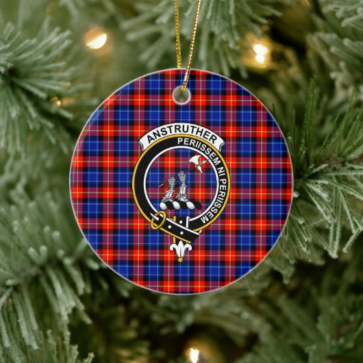 Scottish Clan Anstruther Tartan und Wappen Keramik Ornament (Baum)