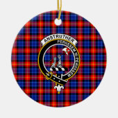 Scottish Clan Anstruther Tartan und Wappen Keramik Ornament (Vorne)