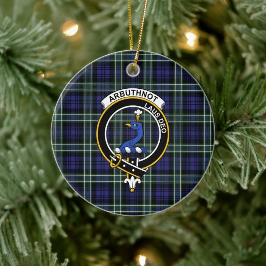 Scottish Clan Arbuthnot Tartan und Wappen Keramik Ornament (Baum)