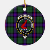 Scottish Clan Armstrong Modernes Tartan und Wappen Keramik Ornament (Vorne)