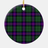 Scottish Clan Armstrong Modernes Tartan und Wappen Keramik Ornament (Hinten)