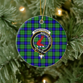 Scottish Clan Armstrong Tartan und Wappen Keramik Ornament