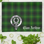 Scottish Clan Arthur / MacArthur Wappen & Tartan Geschirrtuch (Gefaltet)