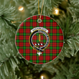 Scottish Clan Auchinleck Tartan und Wappen Keramik Ornament