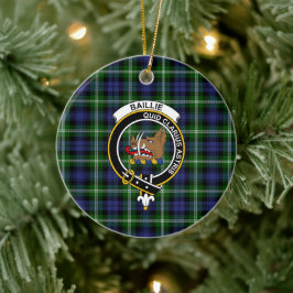 Scottish Clan Baillie Modern Tartan und Wappen Keramik Ornament