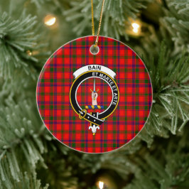 Scottish Clan Bain Tartan und Wappen Keramik Ornament