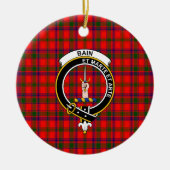 Scottish Clan Bain Tartan und Wappen Keramik Ornament (Vorne)