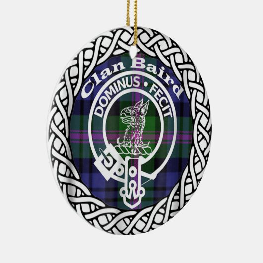 Scottish Clan Baird Tartan und Wappen Keramik Ornament (Rechts)