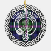 Scottish Clan Baird Tartan und Wappen Keramik Ornament (Hinten)