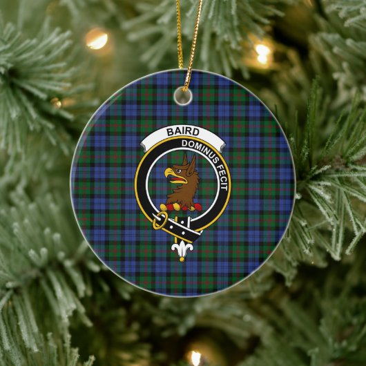 Scottish Clan Baird Tartan und Wappen Keramik Ornament (Baum)