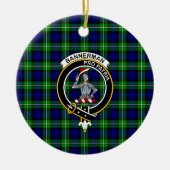 Scottish Clan Bannerman Tartan und Wappen Keramik Ornament (Vorne)