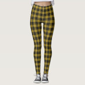 Scottish Clan Barclay Dress Yellow Black Tartan Leggings (Vorderseite)