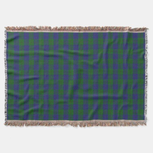 Scottish Clan Barclay Hunting Green Blue Tartan Decke (Vorderseite)