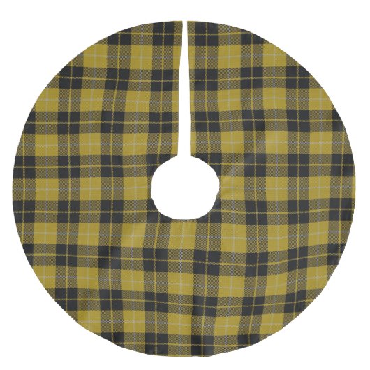 Scottish Clan Barclay Yellow Black Dress Tartan Polyester Weihnachtsbaumdecke (Vorderseite)