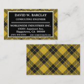 Scottish Clan Barclay Yellow Black Tartan Kariert Visitenkarte (Vorne/Hinten)
