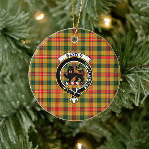 Scottish Clan Baxter Tartan und Wappen Keramik Ornament