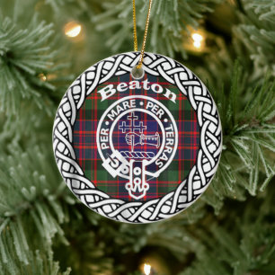 Scottish Clan Beaton Tartan und Wappen Keramik Ornament