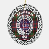 Scottish Clan Beaton Tartan und Wappen Keramik Ornament (Links)