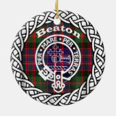 Scottish Clan Beaton Tartan und Wappen Keramik Ornament (Hinten)