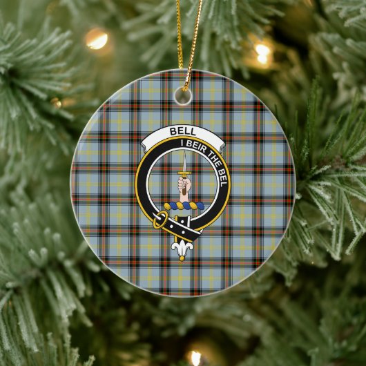 Scottish Clan Bell Tartan und Wappen Keramik Ornament (Baum)