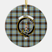 Scottish Clan Bell Tartan und Wappen Keramik Ornament (Vorne)