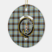 Scottish Clan Bell Tartan und Wappen Keramik Ornament (Links)