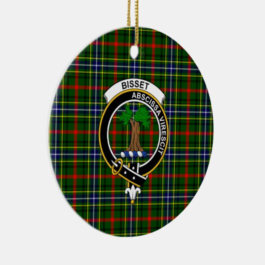 Scottish Clan Bisset Pattern Tartan und Wappen Keramik Ornament (Rechts)