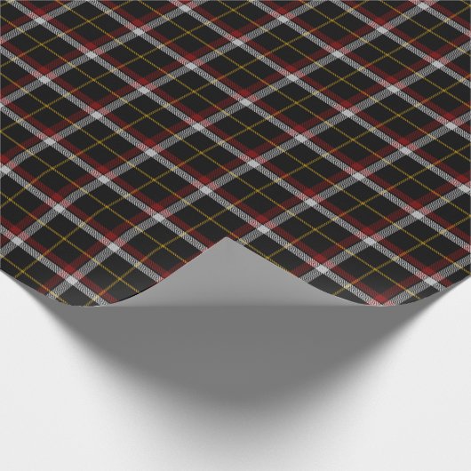 Scottish Clan Black Tartan Kariert Wrapping Paper Geschenkpapier (Ecke)