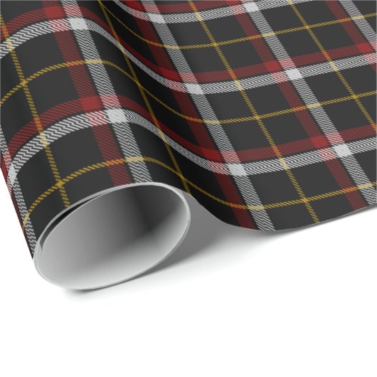Scottish Clan Black Tartan Kariert Wrapping Paper Geschenkpapier (Rolleneckpunkt)