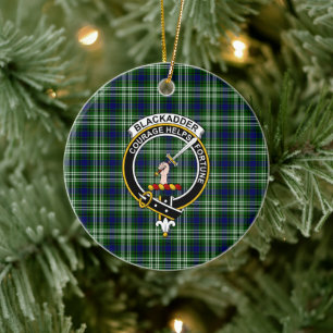 Scottish Clan Blackadder Tartan und Wappen Keramik Ornament