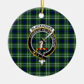 Scottish Clan Blackadder Tartan und Wappen Keramik Ornament (Vorne)