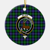 Scottish Clan Blair Tartan und Wappen Keramik Ornament (Vorne)